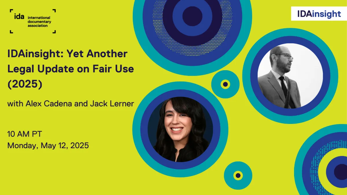 Green and blue flyer for IDAinsight: Yet Another Legal Update on Fair Use (2025)